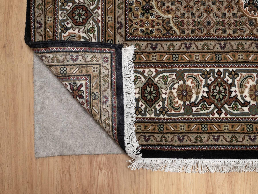 6'0" x 9'1" New Hand Knotted Black Wool Rectangle Oriental Rug - MOA10291983