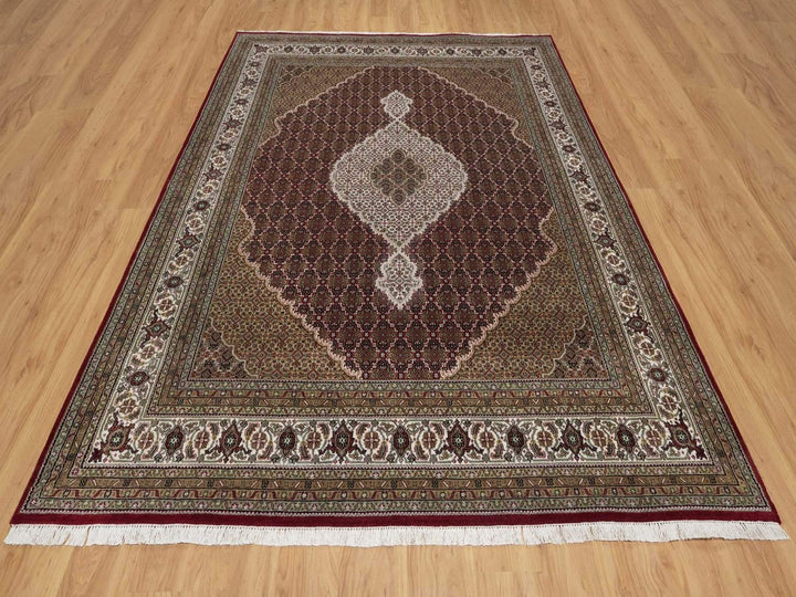 7'9" x 10'0" New Hand Knotted Red Wool Rectangle Oriental Rug - MOA10291987