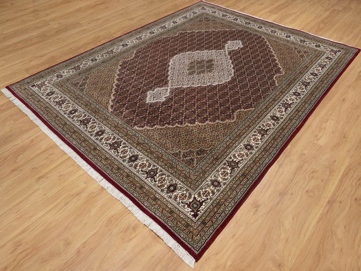 7'9" x 10'0" New Hand Knotted Red Wool Rectangle Oriental Rug - MOA10291987