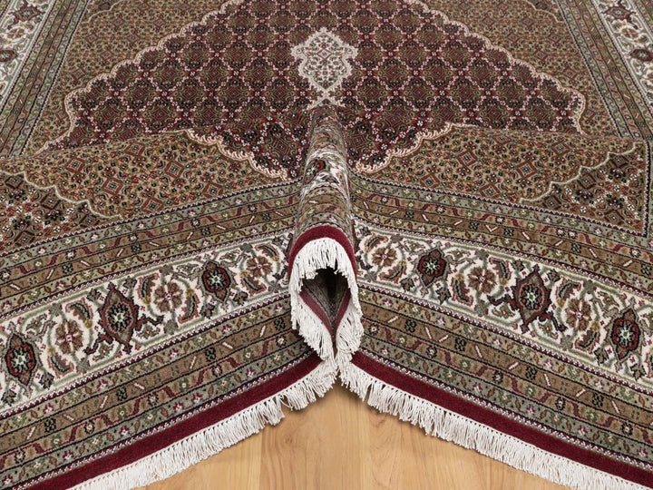 7'9" x 10'0" New Hand Knotted Red Wool Rectangle Oriental Rug - MOA10291987