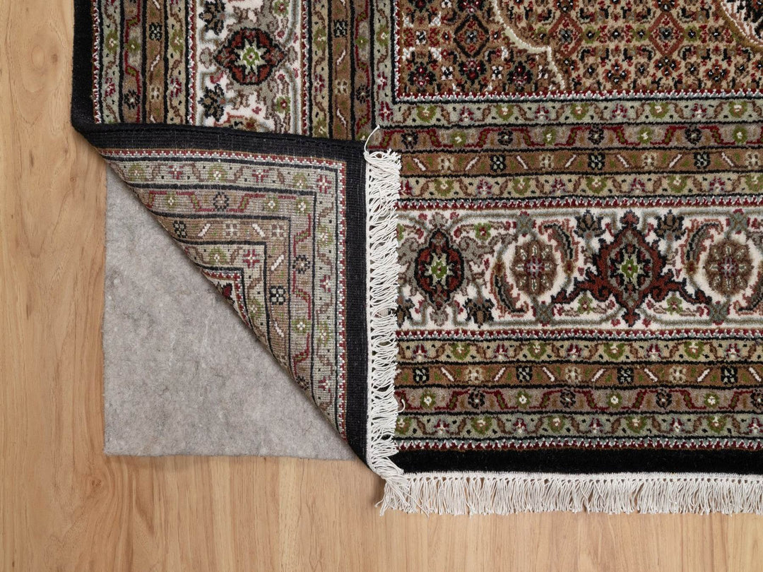 8'0" x 8'0" New Hand Knotted Black Wool Square Oriental Rug - MOA10291988