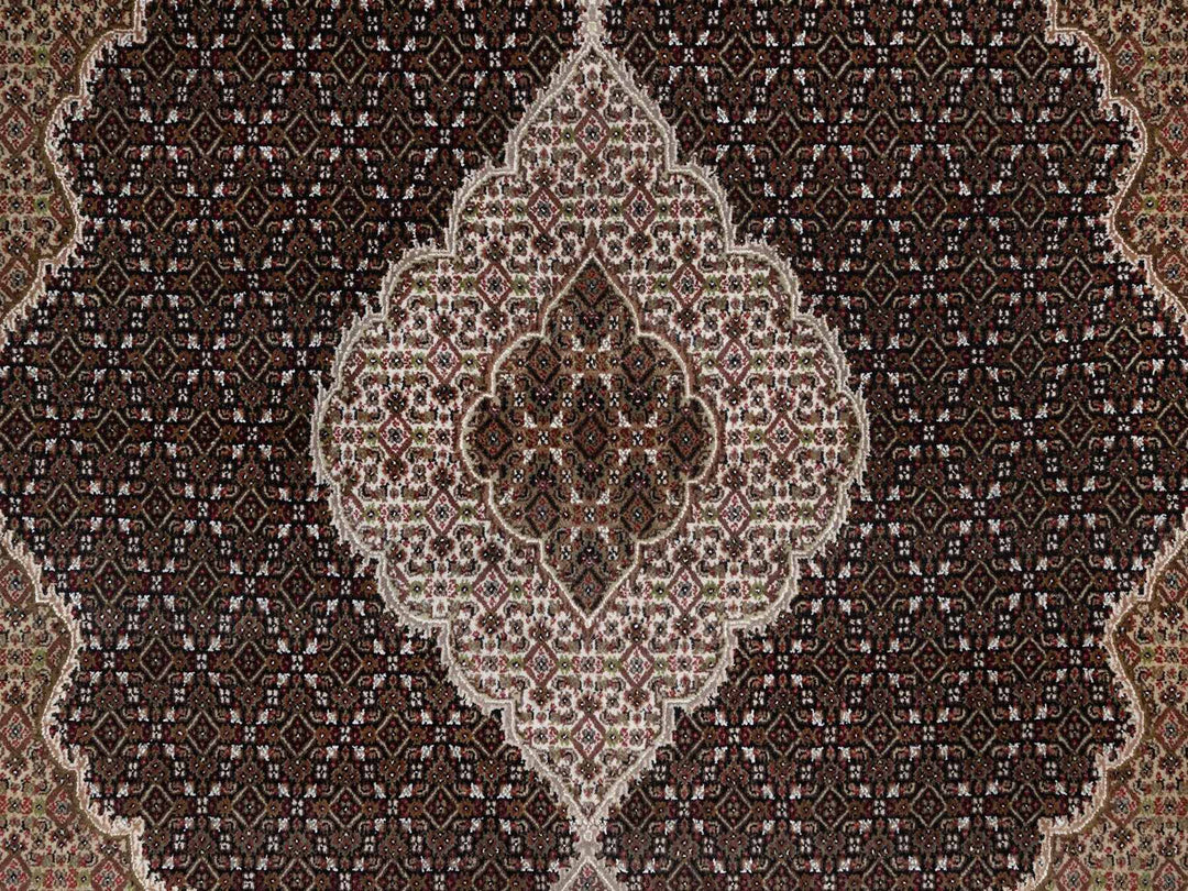 8'0" x 8'0" New Hand Knotted Black Wool Square Oriental Rug - MOA10291988