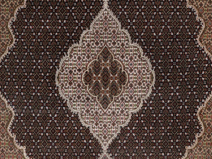 8'0" x 8'0" New Hand Knotted Black Wool Square Oriental Rug - MOA10291988