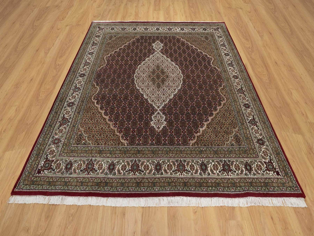 7'10" x 8'2" New Hand Knotted Red Wool Square Oriental Rug - MOA10291990