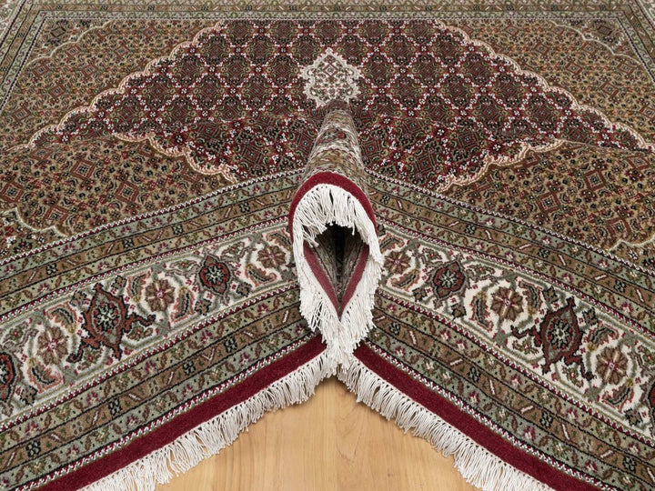 7'10" x 8'2" New Hand Knotted Red Wool Square Oriental Rug - MOA10291990