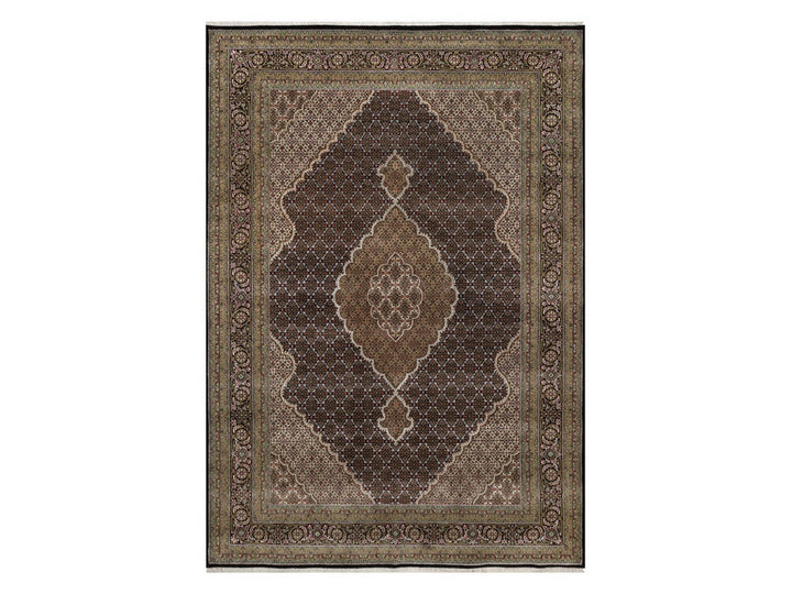 8'6" x 12'2" New Hand Knotted Black Wool Rectangle Oriental Rug - MOA10291991