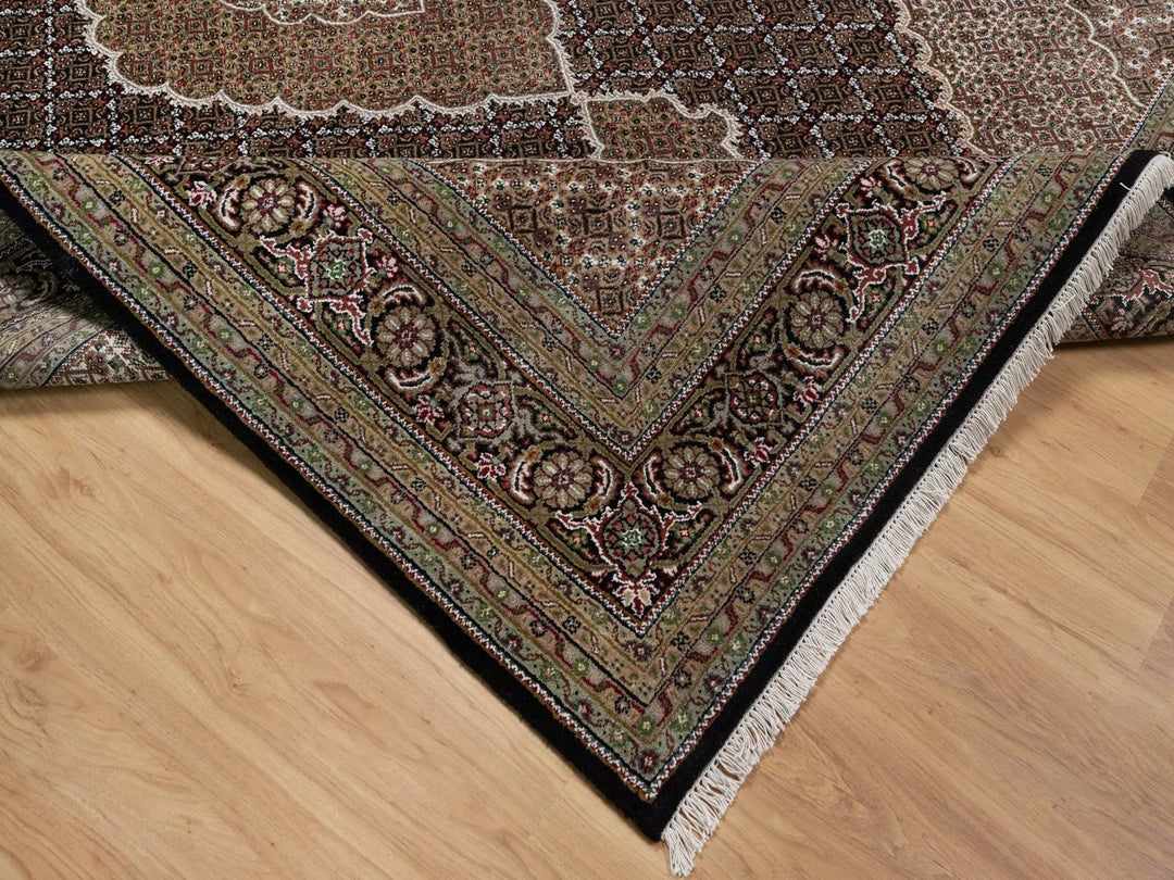 8'6" x 12'2" New Hand Knotted Black Wool Rectangle Oriental Rug - MOA10291991