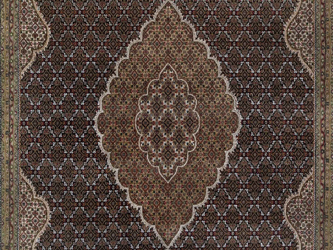 8'6" x 12'2" New Hand Knotted Black Wool Rectangle Oriental Rug - MOA10291991