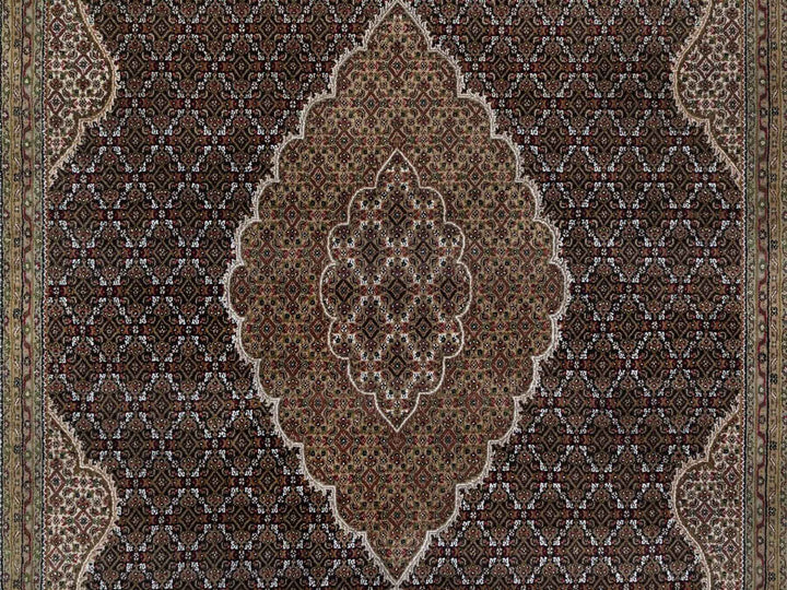 8'6" x 12'2" New Hand Knotted Black Wool Rectangle Oriental Rug - MOA10291991