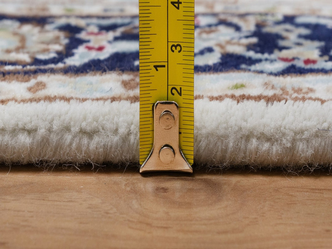 2'8" x 8'3" New Hand Knotted Ivory Wool & Silk Runner Oriental Rug - MOA10291995