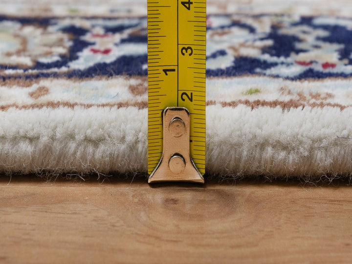 2'8" x 8'3" New Hand Knotted Ivory Wool & Silk Runner Oriental Rug - MOA10291995