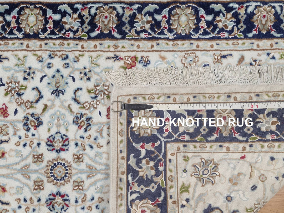 2'8" x 8'3" New Hand Knotted Ivory Wool & Silk Runner Oriental Rug - MOA10291995