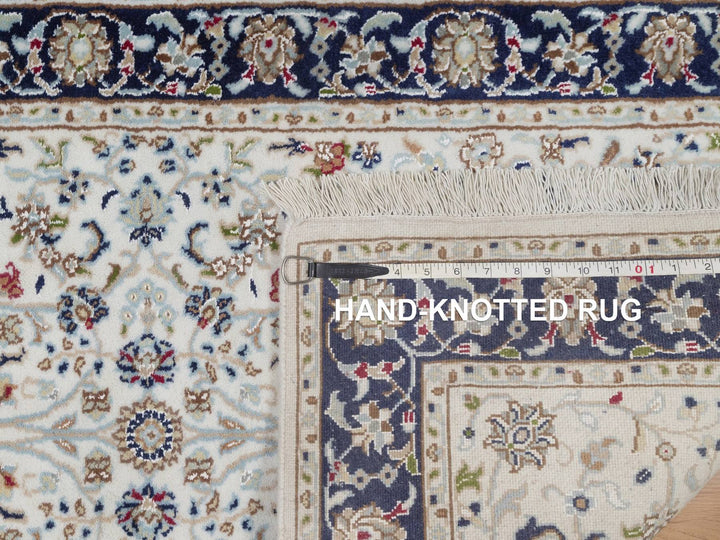 2'8" x 8'3" New Hand Knotted Ivory Wool & Silk Runner Oriental Rug - MOA10291995