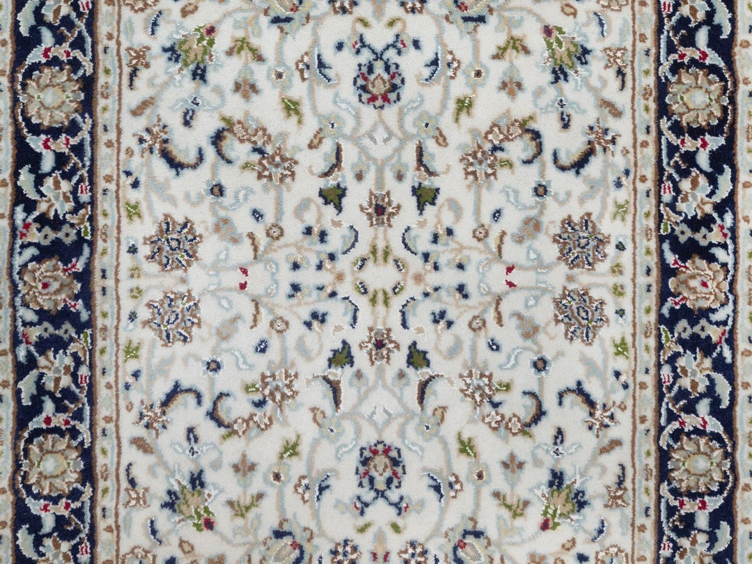 2'8" x 8'3" New Hand Knotted Ivory Wool & Silk Runner Oriental Rug - MOA10291996