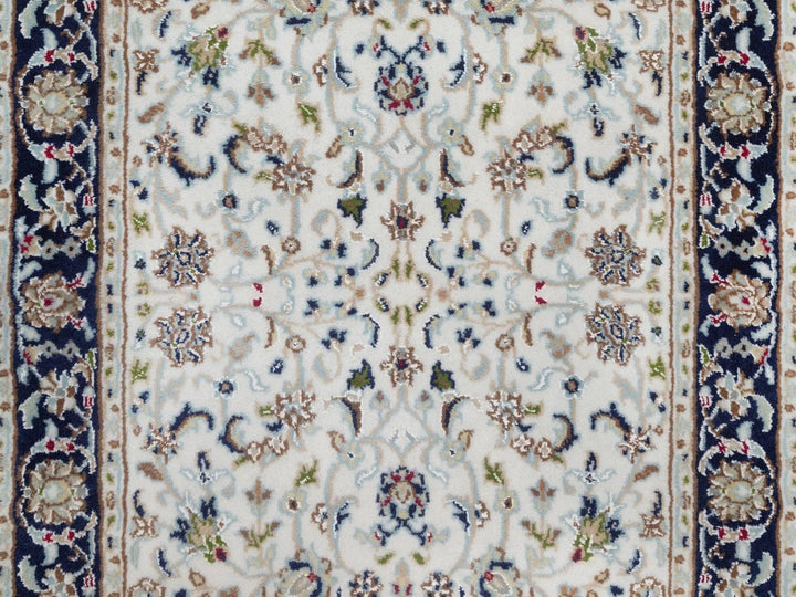 2'8" x 8'3" New Hand Knotted Ivory Wool & Silk Runner Oriental Rug - MOA10291996