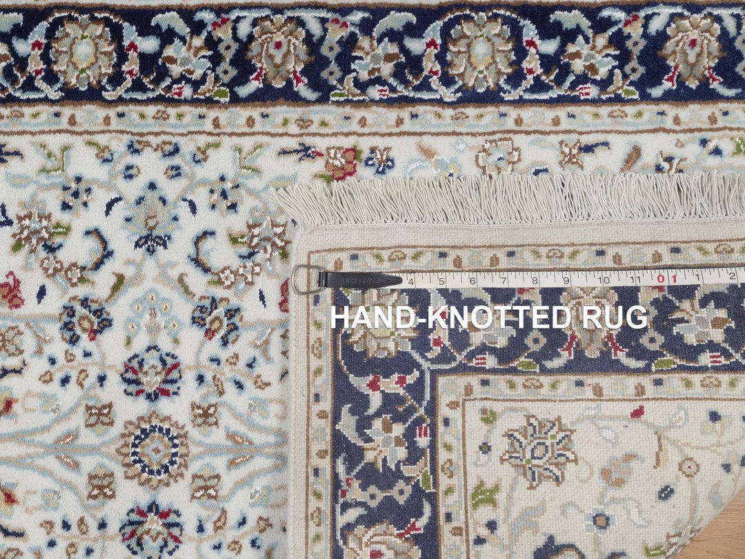 2'8" x 8'3" New Hand Knotted Ivory Wool & Silk Runner Oriental Rug - MOA10291996