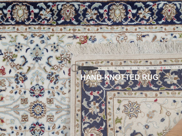 2'8" x 8'3" New Hand Knotted Ivory Wool & Silk Runner Oriental Rug - MOA10291996