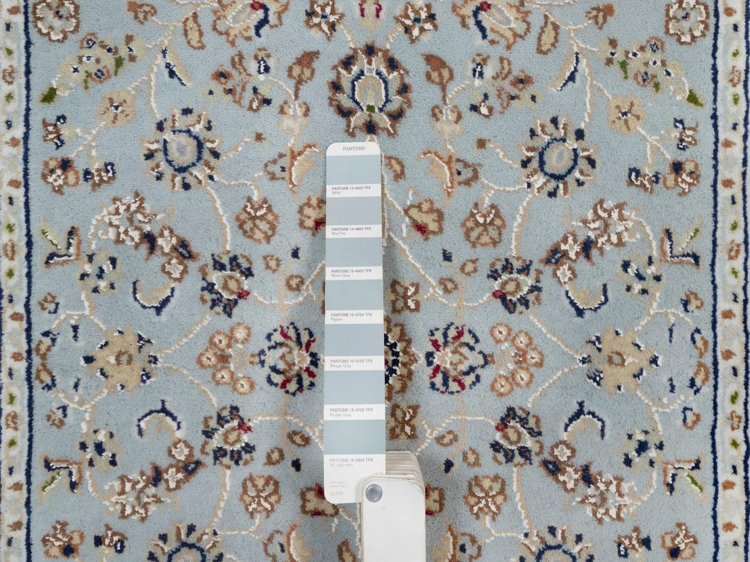 2'9" x 12'2" New Hand Knotted Blue Wool & Silk Runner Oriental Rug - MOA10291997