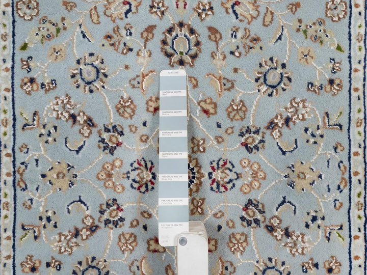 2'9" x 12'2" New Hand Knotted Blue Wool & Silk Runner Oriental Rug - MOA10291997