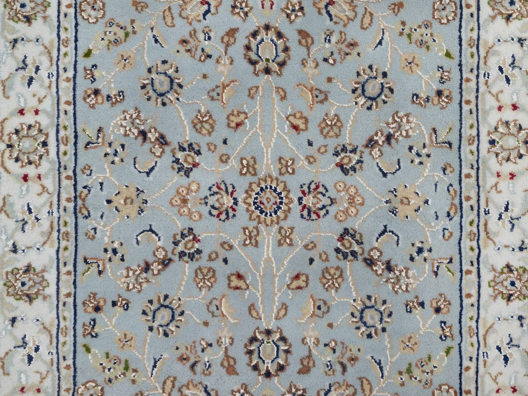 2'9" x 12'2" New Hand Knotted Blue Wool & Silk Runner Oriental Rug - MOA10291997