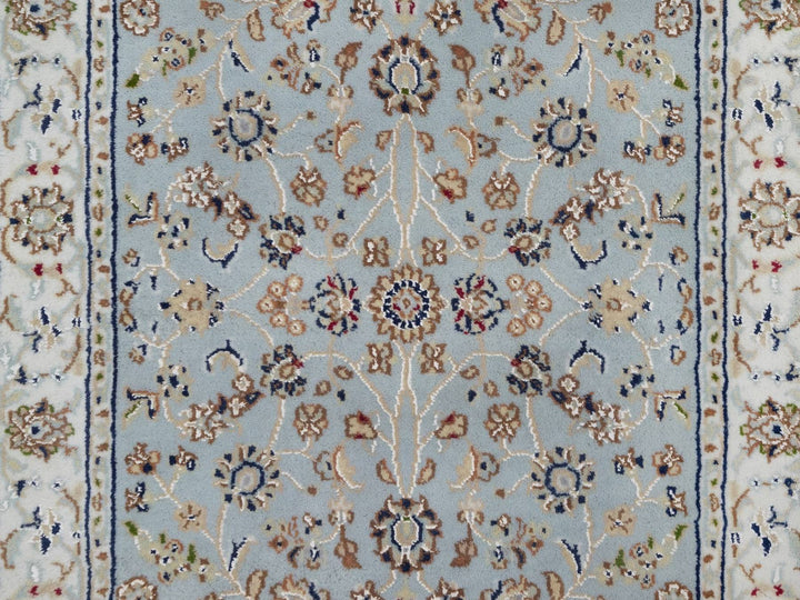 2'9" x 12'2" New Hand Knotted Blue Wool & Silk Runner Oriental Rug - MOA10291997