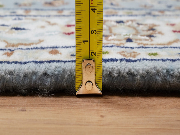 2'9" x 12'2" New Hand Knotted Blue Wool & Silk Runner Oriental Rug - MOA10291997