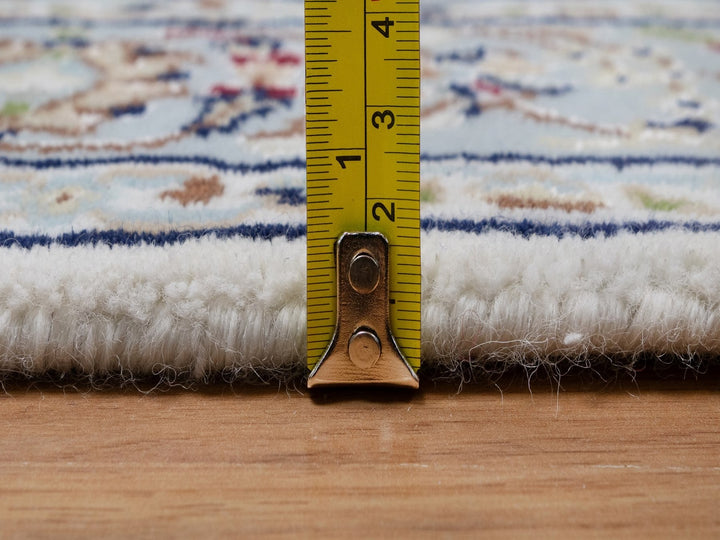 3'0" x 5'1" New Hand Knotted Ivory Wool & Silk Rectangle Oriental Rug - MOA10291998