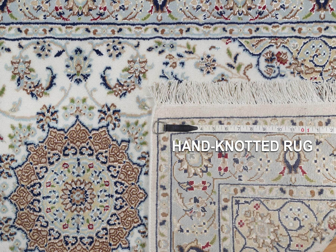 3'0" x 5'1" New Hand Knotted Ivory Wool & Silk Rectangle Oriental Rug - MOA10291998