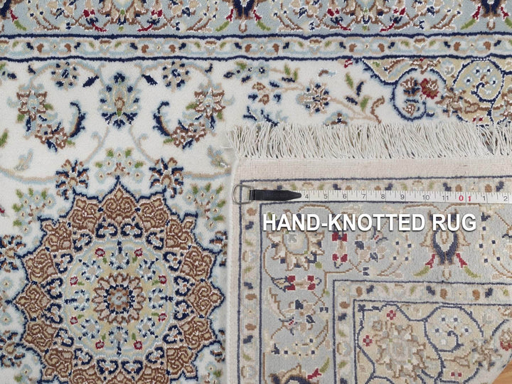 3'0" x 5'1" New Hand Knotted Ivory Wool & Silk Rectangle Oriental Rug - MOA10291998