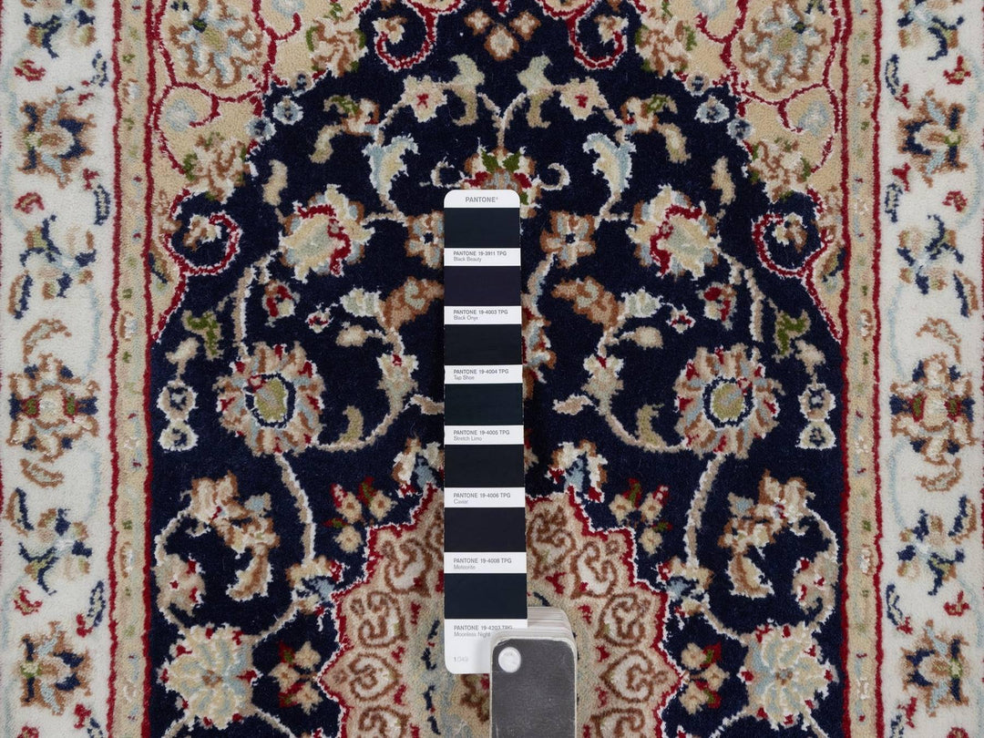 2'0" x 3'2" New Hand Knotted Blue Wool & Silk Rectangle Oriental Rug - MOA10291999