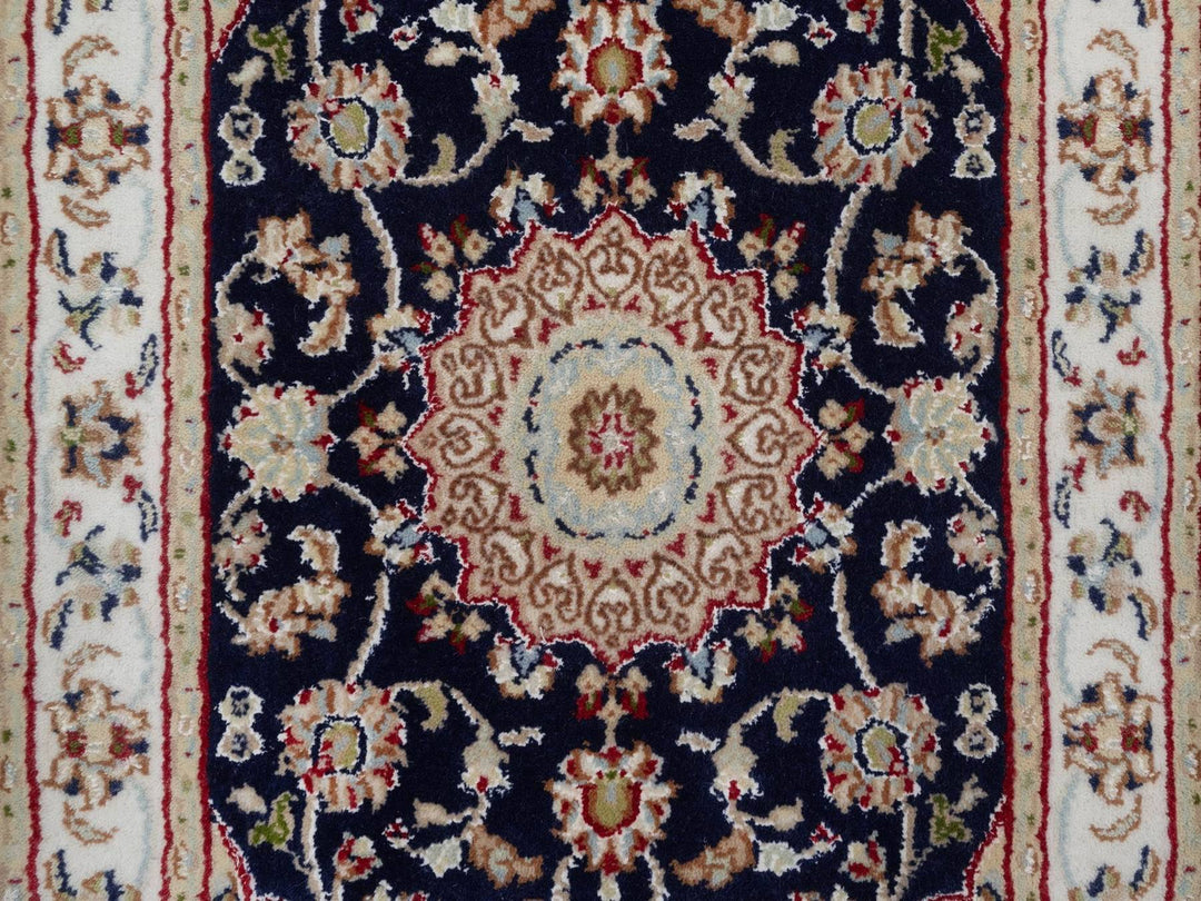 2'0" x 3'2" New Hand Knotted Blue Wool & Silk Rectangle Oriental Rug - MOA10291999