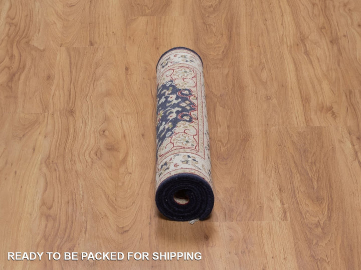 2'0" x 3'2" New Hand Knotted Blue Wool & Silk Rectangle Oriental Rug - MOA10291999