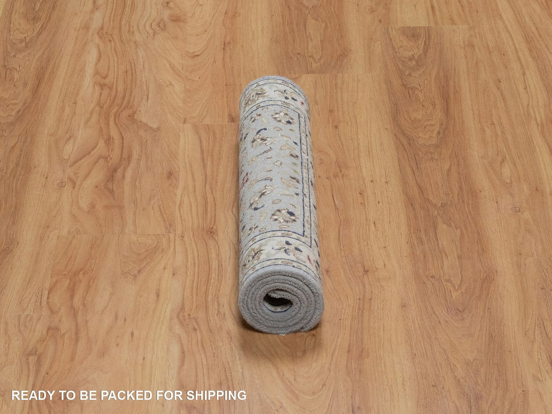 2'1" x 3'3" New Hand Knotted Blue Wool & Silk Rectangle Oriental Rug - MOA10292000