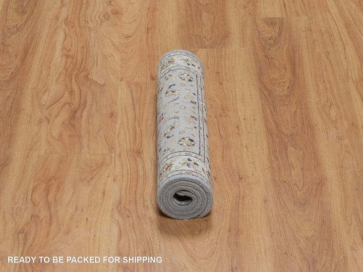 2'1" x 3'3" New Hand Knotted Blue Wool & Silk Rectangle Oriental Rug - MOA10292000