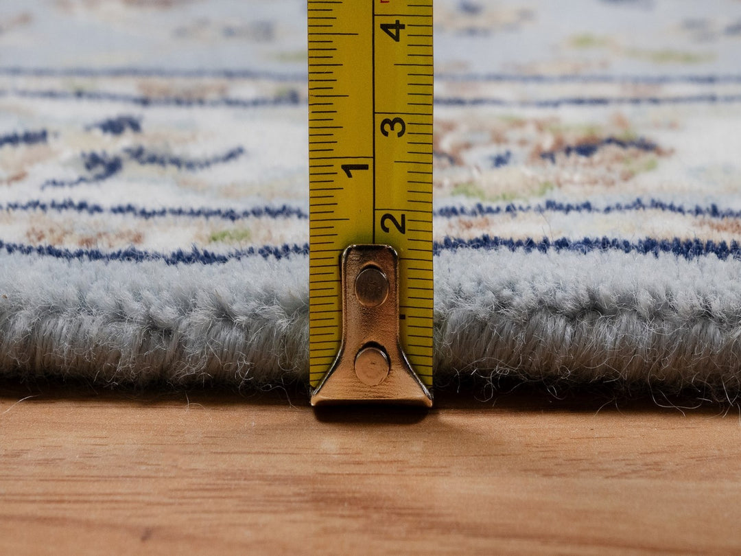 2'1" x 3'3" New Hand Knotted Blue Wool & Silk Rectangle Oriental Rug - MOA10292000