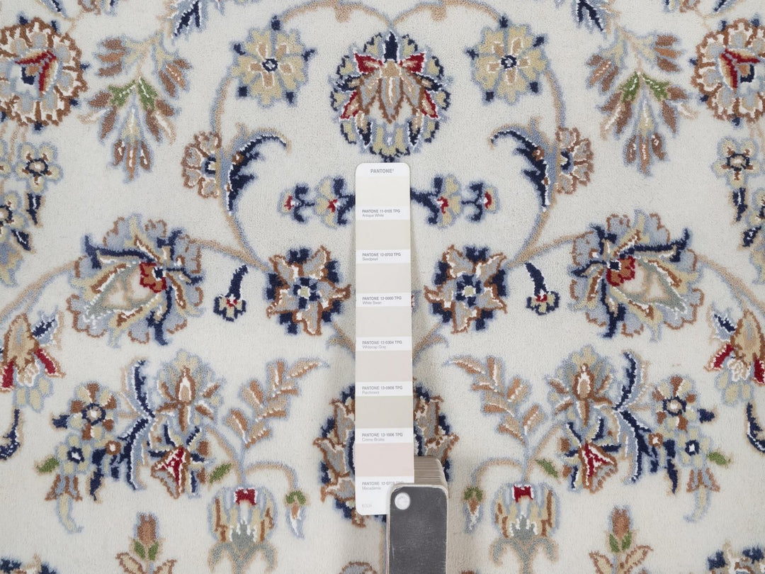 5'2" x 8'3" New Hand Knotted Ivory Wool & Silk Rectangle Oriental Rug - MOA10292001