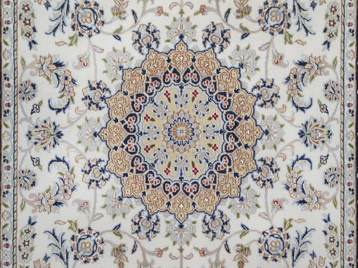 5'2" x 8'3" New Hand Knotted Ivory Wool & Silk Rectangle Oriental Rug - MOA10292001