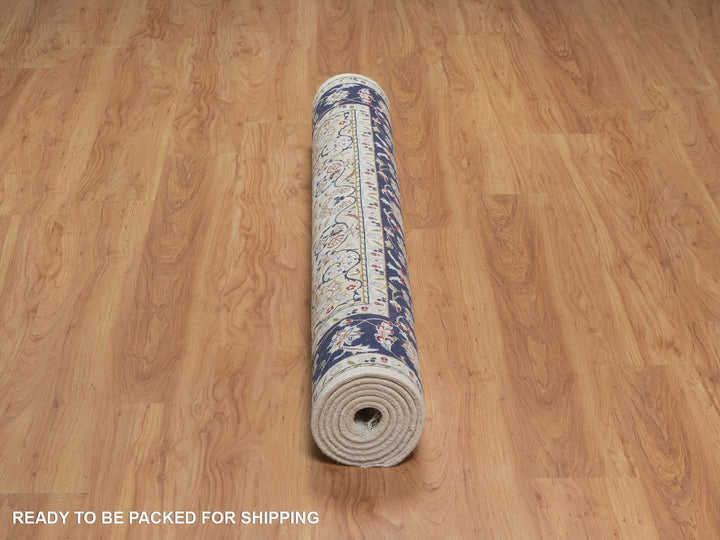 5'2" x 8'3" New Hand Knotted Ivory Wool & Silk Rectangle Oriental Rug - MOA10292001