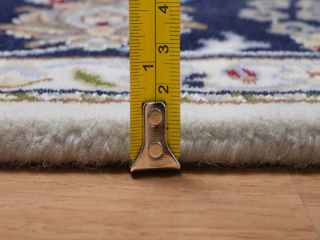 5'2" x 8'3" New Hand Knotted Ivory Wool & Silk Rectangle Oriental Rug - MOA10292001