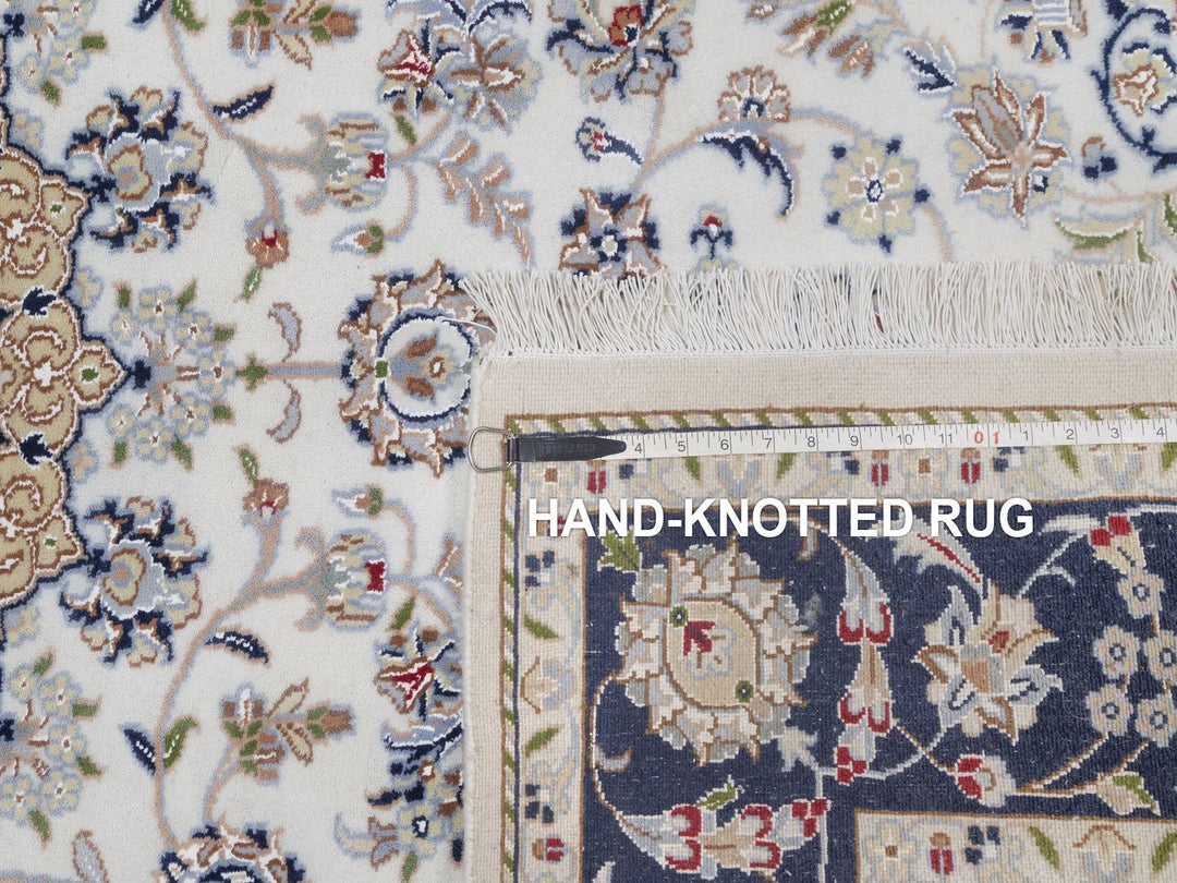 5'2" x 8'3" New Hand Knotted Ivory Wool & Silk Rectangle Oriental Rug - MOA10292001