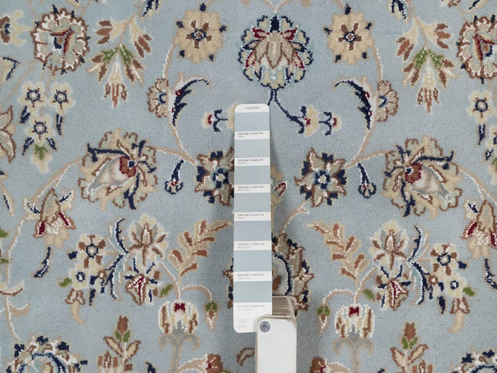 4'11" x 8'1" New Hand Knotted Blue Wool & Silk Rectangle Oriental Rug - MOA10292002