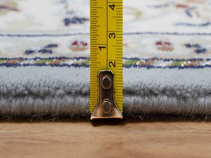 4'11" x 8'1" New Hand Knotted Blue Wool & Silk Rectangle Oriental Rug - MOA10292002