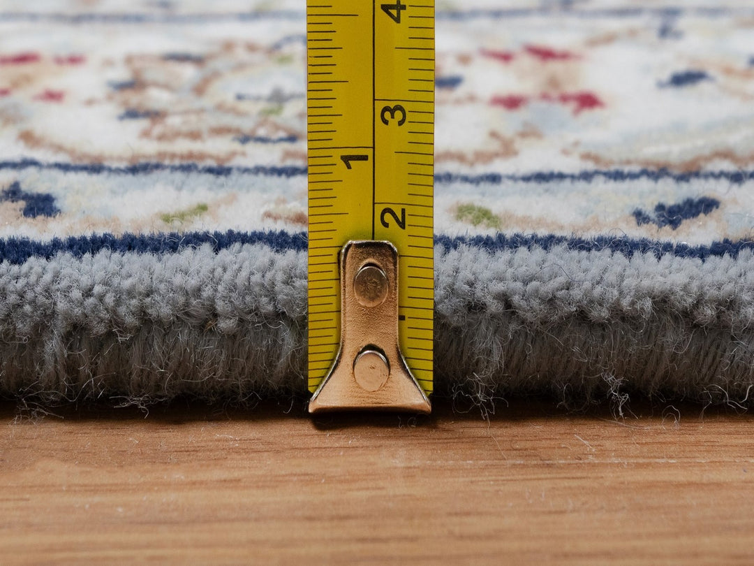 3'2" x 5'2" New Hand Knotted Blue Wool & Silk Rectangle Oriental Rug - MOA10292003