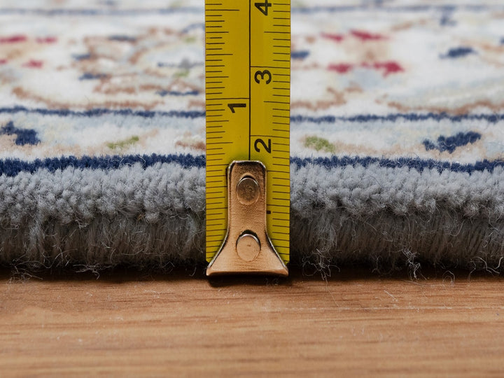 3'2" x 5'2" New Hand Knotted Blue Wool & Silk Rectangle Oriental Rug - MOA10292003