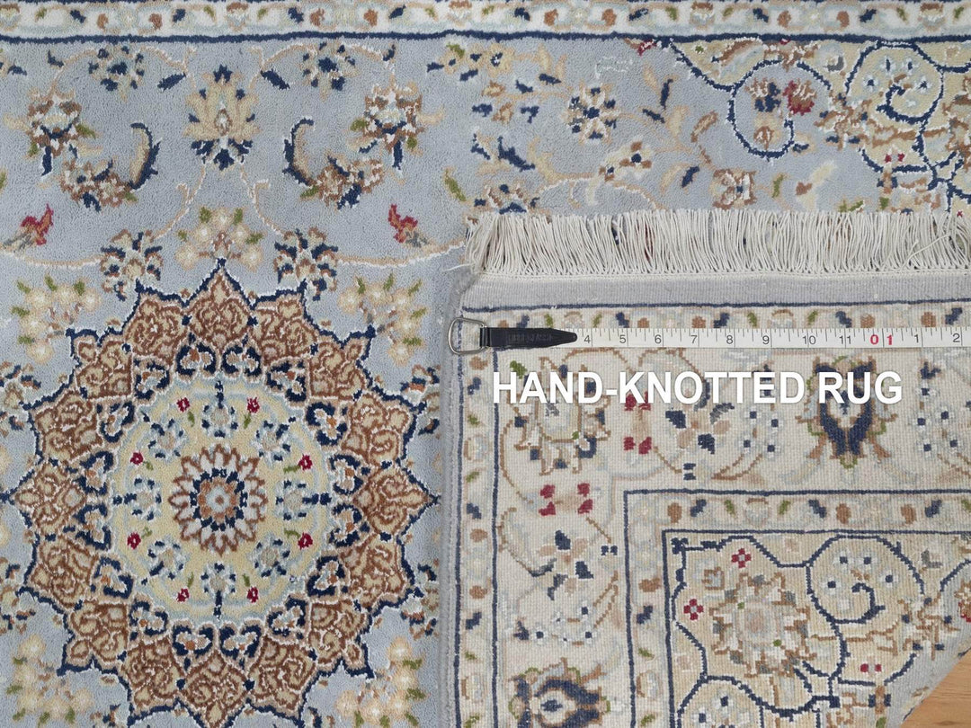 3'2" x 5'2" New Hand Knotted Blue Wool & Silk Rectangle Oriental Rug - MOA10292003