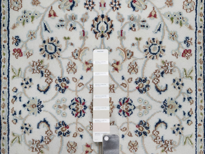 2'8" x 10'3" New Hand Knotted Ivory Wool & Silk Runner Oriental Rug - MOA10292004