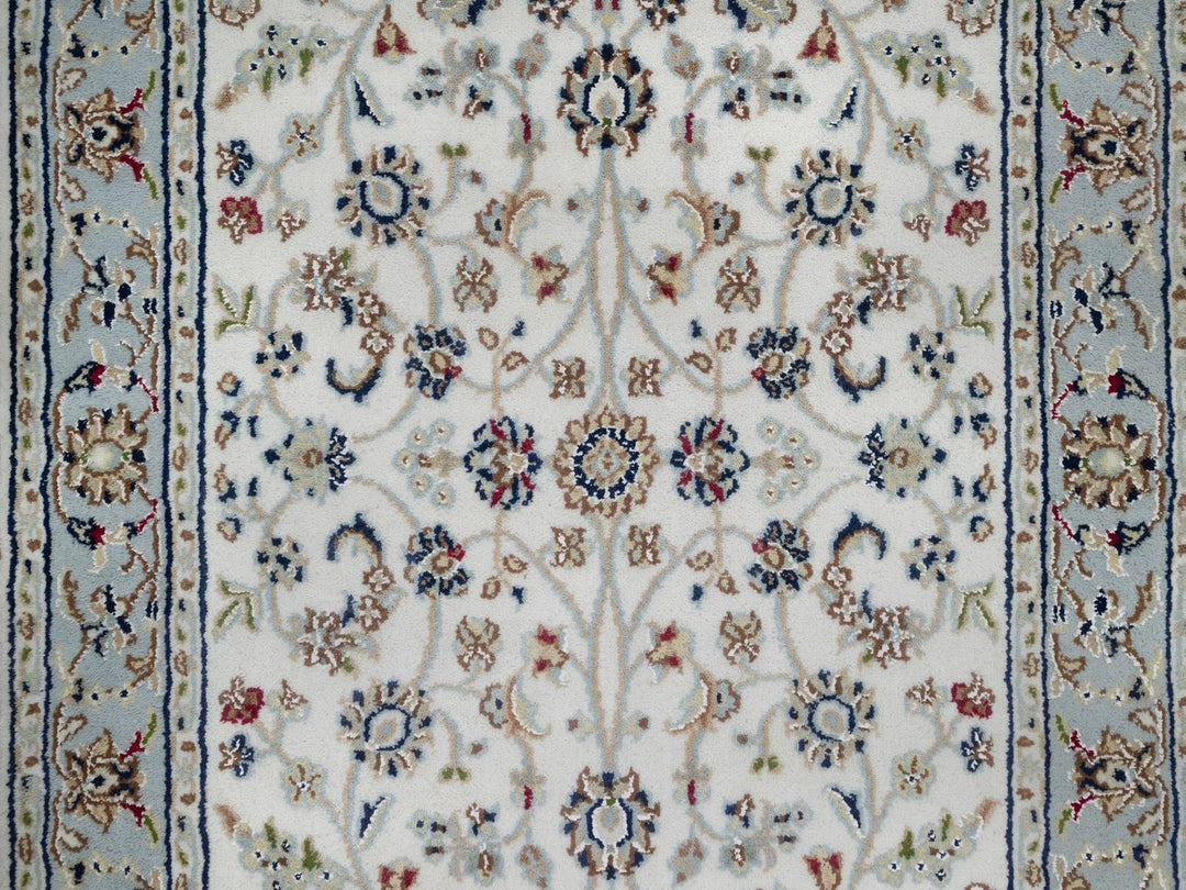 2'8" x 10'3" New Hand Knotted Ivory Wool & Silk Runner Oriental Rug - MOA10292004