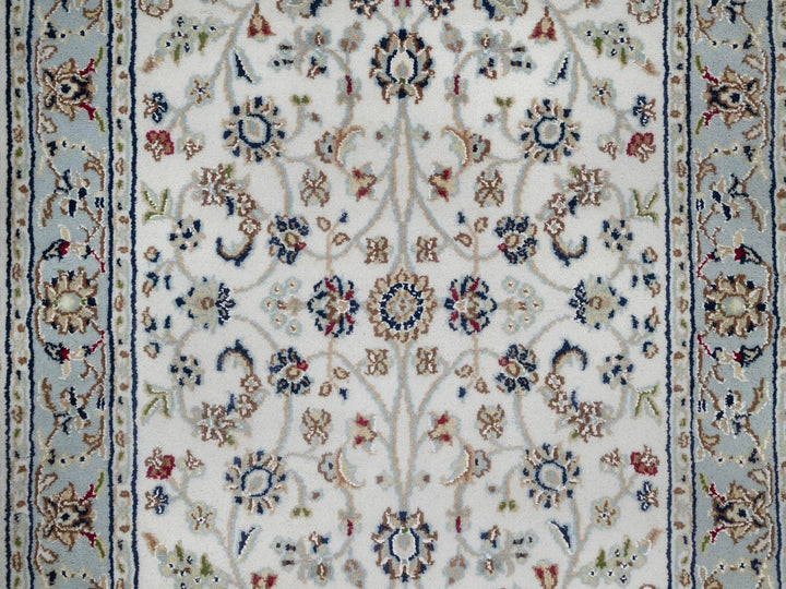 2'8" x 10'3" New Hand Knotted Ivory Wool & Silk Runner Oriental Rug - MOA10292004