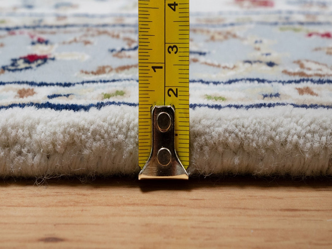 2'8" x 10'3" New Hand Knotted Ivory Wool & Silk Runner Oriental Rug - MOA10292004