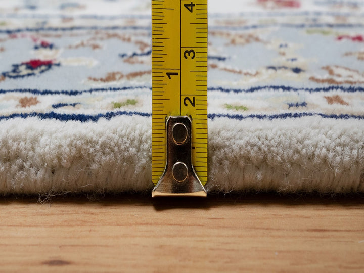 2'8" x 10'3" New Hand Knotted Ivory Wool & Silk Runner Oriental Rug - MOA10292004